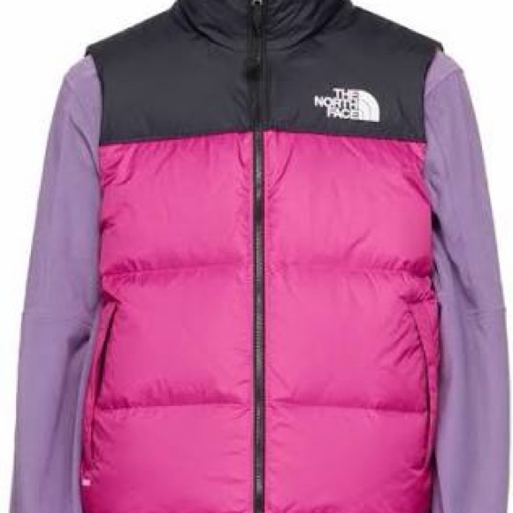 💗 The North Face 1996 Nuptse 700 Black and Pink Puffer Vest - Picture 4 of 16